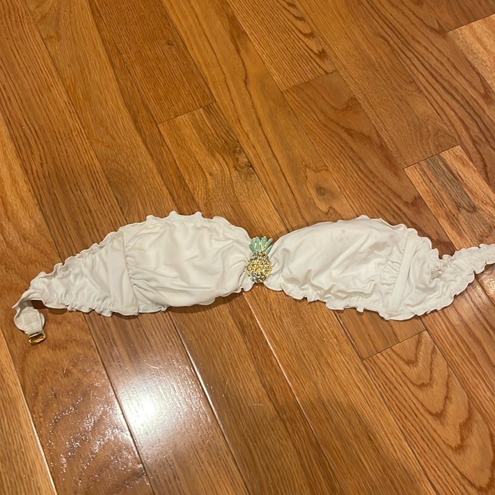 used victoria secret white bathing suit bandeau